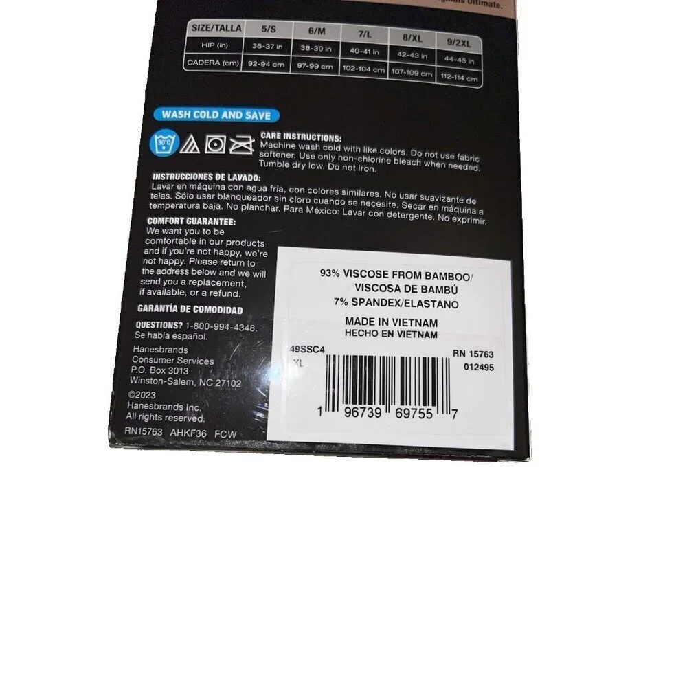 HANES Original Ultimate Women 4-Pack Super Soft Boxer Shorts Briefs Panty Sz XL